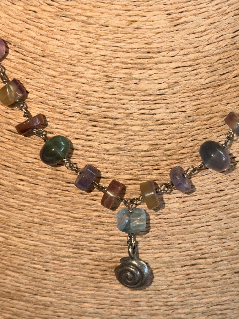 Artisan Multicolor Gemstone Necklace with Pendant - Picture 5 of 14